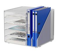 EasyPAG 7 Compartiments Métal Corbeilles à Courrier A4 Banette de Rangement Bureau Porte Revue Organisateur de Magazine Range Document Bannette Papier,Blanc