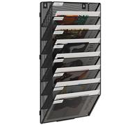 EasyPAG 8 Compartiments Assembler Métal Porte Revue Mural Porte Document Suspendu A4 Organisateur de Bureau à Suspendre Banette de Rangement Range Papier Corbeille a Courrier Murale,Noir