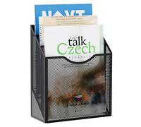 EasyPAG Corbeilles à Courrier 3 Compartiments A4 Métal,Banette de Rangement Bureau,Porte-Revues,Organisateur de Bureau,Porte Document Mural,Range Papier pour Masion & École,Noir