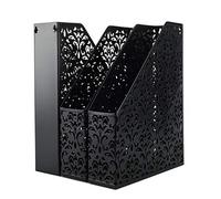 EasyPAG Lot de 3 Métal Porte Revue Vertical Corbeilles à Courrier A4 Banette de Rangement Bureau Organisateur de Magazine Range Document Bannette Papier,Noir