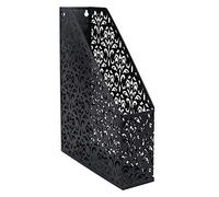EasyPAG Métal Porte Revue Vertical Corbeilles à Courrier A4 Banette de Rangement Bureau Organisateur de Magazine Range Document Bannette Papier,Noir