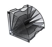 EasyPAG Organiseur de bureau en forme d'éventail 6 compartiments Noir