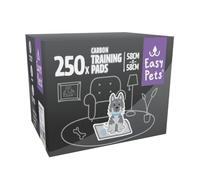 Easypets Lot de 250 tapis d'entraînement pour chiens et chiots en carbone - 58 × 58 cm - 4 couches super absorbantes et anti-fuite - pour la propreté et le contrôle des odeurs