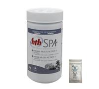 EASYPISCINE Brome HTH Spa Multi-Action 4 - pastilles 20 g. - 1kg + 12 Tests OFFERTS 7 en 1