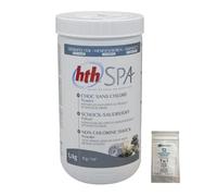 EASYPISCINE Choc sans Chlore Poudre (oxygène Actif) HTH Spa - 1,2 kg + 12 Tests OFFERTS 7 en 1