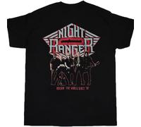 Easypitwy Night Ranger Rockin' The World Since '82 T Shirt Full Black 3XL
