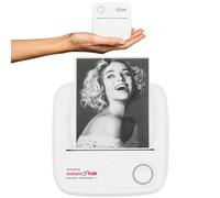 Easypix InstantFUN Pocket Printer P1 Mini Imprimante Mobile Thermique Noir et Blanc Impression sans Encre avec Application Smartphone + Autocollant et Recharge Papier