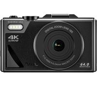 Easypix V64 Flip Appareil photo numérique 13 Mill. pixel noir batterie intégrée, WiFi, vidéo 4K, vid