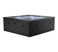EASYSELECT Spa Netspa Idaho 6 Places Charcoal Black - Semi-Rigide, carré, airjets massants, Chauffage intégré, Couverture Isolante, Volume 1100 L, Ø180 x H70 cm