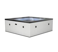 EASYSELECT Spa Netspa Idaho 6 Places Pebble White - Semi-Rigide, carré, airjets massants, Chauffage intégré, Couverture Isolante, Volume 1100 L, Ø180 x H70 cm