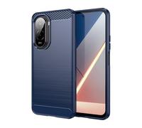 EasyShow Compatible with Xiaomi Poco M7 Plus Cover, Silicone Ultra-Mince TPU Souple en Fibre de Carbone Housse avec Antichoc et Anti-Scratch Étui pour Xiaomi Poco M7 Plus-Bleu