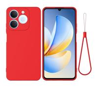 EasyShow Coque Compatible Realme P4 Lite 4G, Silicone Liquide Cas Gel Antichoc Caoutchouc de Anti, Housse Doublure Douce en Tissu Microfibre, Étui pour Realme P4 Lite 4G (Rouge)
