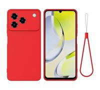EasyShow Coque Compatible ZTE Blade A36 4G/A56 Pro, Silicone Liquide Cas Gel Antichoc Caoutchouc de Anti, Housse Doublure Douce en Tissu Microfibre, Étui pour ZTE Blade A36 4G/A56 Pro (Rouge)