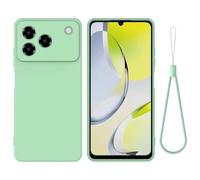 EasyShow Coque Compatible ZTE Blade A36 4G/A56 Pro, Silicone Liquide Cas Gel Antichoc Caoutchouc de Anti, Housse Doublure Douce en Tissu Microfibre, Étui pour ZTE Blade A36 4G/A56 Pro (Vert)