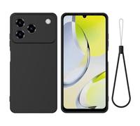 EasyShow Coque Compatible ZTE Blade A36 4G/A56 Pro, Silicone Liquide Cas Gel Antichoc Caoutchouc de Anti, Housse Doublure Douce en Tissu Microfibre, Étui pour ZTE Blade A36 4G/A56 Pro (Noir)