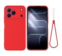EasyShow Coque Compatible ZTE Blade V80 5G, Silicone Liquide Cas Gel Antichoc Caoutchouc de Anti, Housse Doublure Douce en Tissu Microfibre, Étui pour ZTE Blade V80 5G (Rouge)