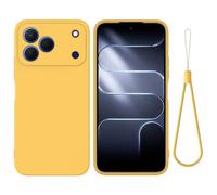 EasyShow Coque Compatible ZTE Blade V80 5G, Silicone Liquide Cas Gel Antichoc Caoutchouc de Anti, Housse Doublure Douce en Tissu Microfibre, Étui pour ZTE Blade V80 5G (Jaune)