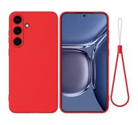 EasyShow Coque Compatible ZTE Blade V80 Max, Silicone Liquide Cas Gel Antichoc Caoutchouc de Anti, Housse Doublure Douce en Tissu Microfibre, Étui pour ZTE Blade V80 Max (Rouge)