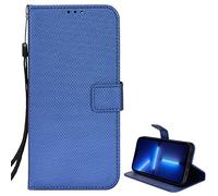 EasyShow Coque pour itel A200, Étui de téléphone Portable Rhombus, Classique de qualité supérieure avec béquille et étui en Cuir pour Cartes de crédit pour itel A200 (Bleu)