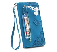 EasyShow Étui pour Nokia C32 Fleur de Pression 3D, Nokia C32 Apporter Un Stand d'un boîtier de téléphone Mobile de Portefeuille, Coque pour Nokia C32-Bleu