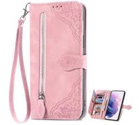 EasyShow Étui pour Sony Xperia 1 VIII Fleur de Pression 3D, Apporter Un Stand d'un boîtier de téléphone Mobile de Portefeuille, Coque pour Sony Xperia 1 VIII-Rosa