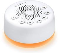 Easysleep Machine à bruit blanc avec 25 sons apaisants et veilleuses avec 32 niveaux de volume et 5 minuteries Fonction mémoire pour adultes, bébés et enfants (blanc)