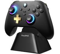 EasySMX Manette PC Sans Fil avec Station de Charge/RGB/Hall Joystick Déclencheur, D05 Manette Switch Rechargeable Batterie 1000mAh, Contrôleur Téléphone Portable pour PC/Switch/Mobile Android/iOS