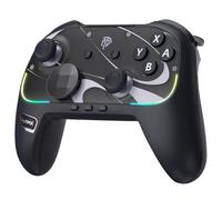 EasySMX Manette Switch2/Switch, Manette PC Sans Fil avec Coque Magnétique/Fonction Réveil/Vibration HD/NFC/RGB/Gyroscope, S10 Contrôleur Smartphone pour Switch 2/Switch/PC/Android/iOS, Noir