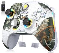 EasySMX Manettes PC Switch Téléphone Portable Sans Fil RGB Rétroéclairée, X15 Manette Switch Sans Fil Rechargeable Bluetooth, Manette pour Mobile Android iOS, Android TV Box et Tesla, WUKONG