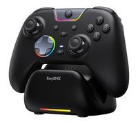 EasySMX X05Pro Manette PC sans Fil avec Station de Charge, Boutons Silencieux, Joysticks Hall, 1000Hz, Gâchettes 2 Niveaux, D-Pad 8 Directions, Batterie 1000mAh, pour PC/Switch/Android/iOS - Noir.
