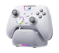 EasySMX X05Pro Manette pour PC/Switch/Android/iOS-Bouton Silencieux(Blanc) | Joysticks à Effet Hall, Gâchettes Hall à Double Course, 2 Boutons Programmables, Taux de sondage 1000Hz