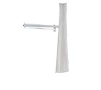 EASYSOL Housse Parasol Mural Impermeable - Carré 2 x 2m ou Ronde 2,7m - Avec Tige - Protection Contre UV et Pluie - Fermeture Éclair - Gris Clair