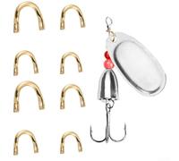 EasySpin Lot de 100 pièces de leurres de pêche pour la fabrication de leurres spinnerbait et spinnerbait en ligne, lignes de soutien et fil avec alignement précis des trous (petit doré)