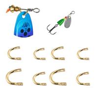 EasySpin Lot de 100 pièces de leurres de pêche pour la fabrication de spinnerbait et de spinnerbait en ligne, support de lignes et de fil avec alignement précis des trous (argent moyen)