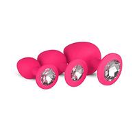 Easytoys Anal Collection Plug anal en silicone avec diamant Rose 17x16x5