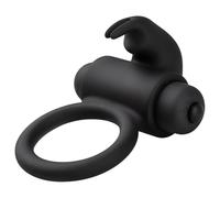 EasyToys Bunny - anneau pénien vibrant - silicone noir