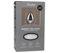 EasyToys Bunny N°1 - plug anal en métal avec queue de lapin (argent-blanc)