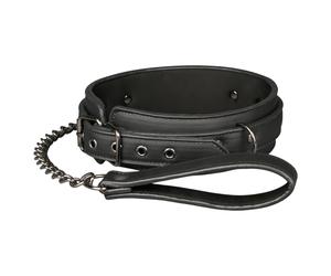 Easytoys - collier fétiche avec laisse - cuir noir