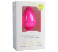 Easytoys Diamond - plug anal avec pierre blanche - grande taille - rose