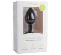 Easytoys Diamond - plug anal petit - bijou blanc - noir