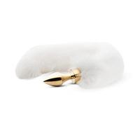 Bouchon anal en métal avec queue de renard EasyToys Fox NO13 (or-blanc)