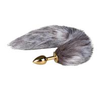 Easytoys Fox NO5 - plug anal métal queue de renard (or-argent)