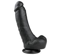 Easytoys - gode avec ventouse et testicules - 20cm - noir