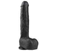 Easytoys - gode ventouse avec testicules - grand - 29,5 cm - noir