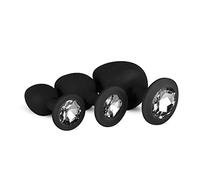 EasyToys - Lot de 3 plugs anaux avec diamant - Noir