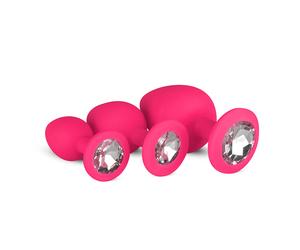 EasyToys - Lot de 3 plugs anaux avec diamant - Rose