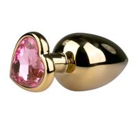 EasyToys Metal n°8 - plug anal avec base en forme de cœur (or-rose, 3,5 cm)