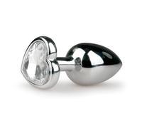 Easytoys Metal No.2 - Plug anal cœur (argent-blanc)