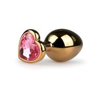 Easytoys Métal No.7 - Plug anal or avec pierre rose (3 cm)