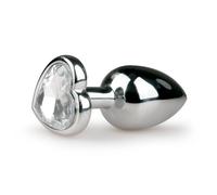 EasyToys Plug Anal En Métal Argenté Avec Cristal Cœur 7 cm